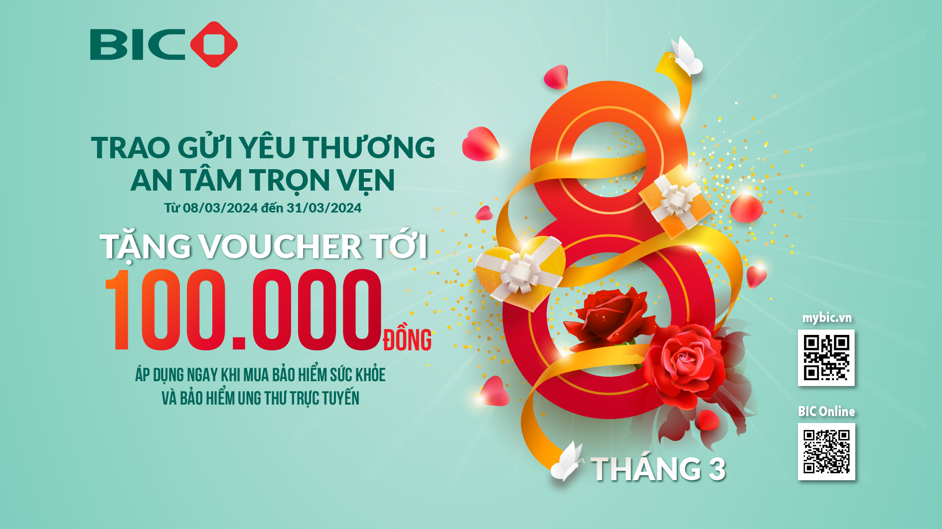 BIC tặng ưu đãi hấp dẫn mừng ngày Quốc tế Phụ nữ 8/3